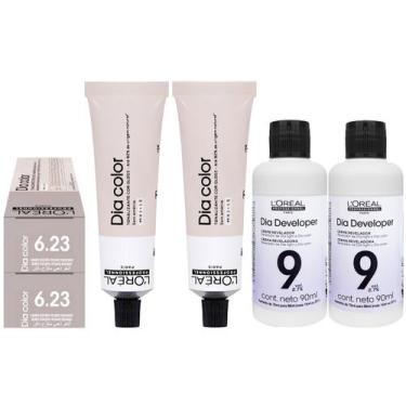 Imagem de Loreal Tonalizante Kit 2 Dia Color 6.23 Louro Escuro Irisado Dourado 6