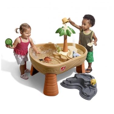 Imagem de Mesa Sensorial de Atividade Aquática e Areia com 7 Peças para Ar Livre, Dino Dig Step2, Marrom