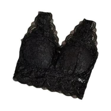 Imagem de Camisola Feminina Com Decote V Profundo, Renda, Sem Aro, Bojo E Costas