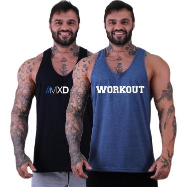 Imagem de Kit 2 Regatas Cavadas Masculina MXD Conceito Academia Fitness Musculação-Masculino