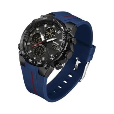 Imagem de Relógio Esportivo Masculino À Prova d'Água LED Analógico Digital Com D