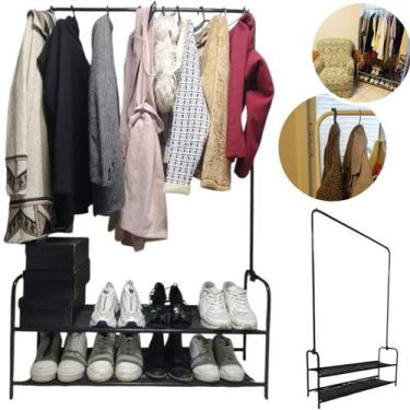 Imagem de Cabideiro Arara De Roupas Com Sapateira Closet/loja/quarto - MASC META