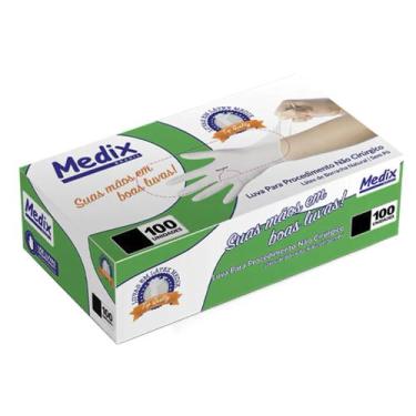 Imagem de Luva de Látex Descartável Medix Sem Pó, G