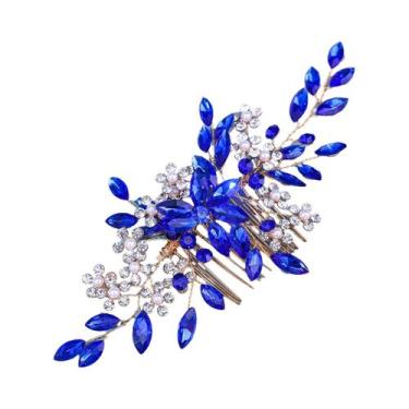 Imagem de Pente De Cabelo Feminino Com Strass, Cristal E Pérolas, Tiara De Noiva