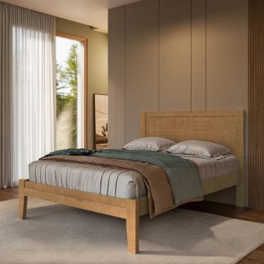 Imagem de Cama Casal 2808FN Topázio Retrô Rústico Madeira Maciça Freijó Finestra