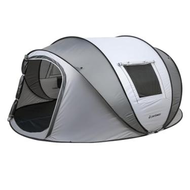 Imagem de Barraca pop-up instantânea para 6 pessoas EchoSmile, barraca de cúpula resistente à água, configuração fácil para acampamento, caminhada e ar livre, portátil com bolsa de transporte, 3 estações