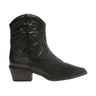 Imagem de Bota Feminina Preta Cano Curto Western Easy Arezzo-Feminino