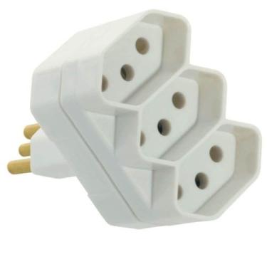 Imagem de Plugue 2p+t 3 Saídas Bipolar 20a 250 Volts Cinza Sobrepor - 1492 - Fam