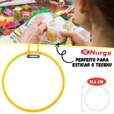 Imagem de Bastidor de Metal 12,6cm Para Bordado Nurge Amarelo