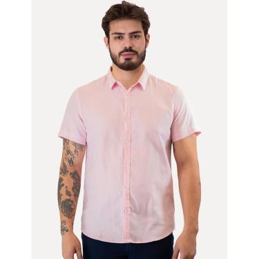 Imagem de Camisa Original Penguin Masculina Manga Curta Regular Oxford Rosa Claro Mescla-Masculino
