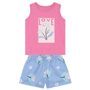 Imagem de Conjunto infantil menina estampa flores com glitter Brandili