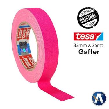Imagem de Fita Tecido Gaffer Tape Tesa 33mm x 25m Rosa Fluorescente - Ideal para
