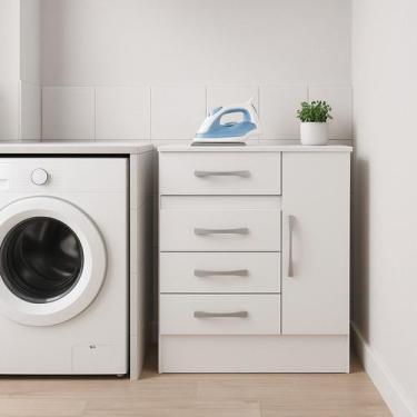 Imagem de Armário Multiuso Lavanderia 1 Porta 4 Gavetas Essencial - DiretoSim
