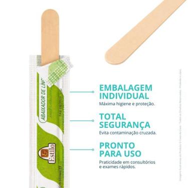 Imagem de Palito Abaixador De Língua Espátula Depilação 200 Unidades - ESTILO
