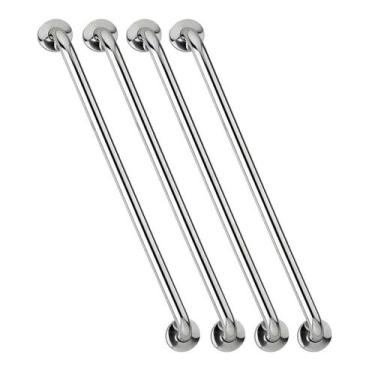 Imagem de Alça Barra de Apoio 70cm Kit 4 Inox Idoso Acessibilidade Cadeirante De