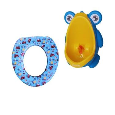 Imagem de Penico Mictório Sapinho + Redutor de Assento Sanitário Almofadado Desf