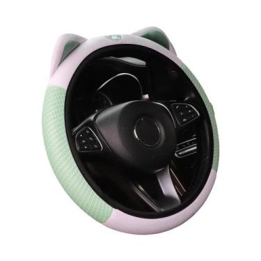 Imagem de Conjunto De Acessórios Para Carro Feminino Com Estampa De Gato Fofo, 3