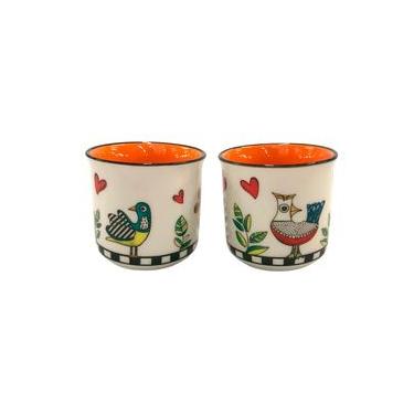 Imagem de Jogo com 2 Copos para Espresso em Porcelana Egan Italy Cocorico Laranja 90ml: Energia e Estilo em Dose Dupla