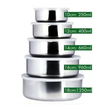 Imagem de Kit 8x Potes Para Mantimentos De Aço Inox E Vidro Com Tampa - - Wincy,