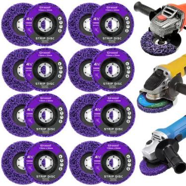 Imagem de 8 x Discos Flap Strip 115mm x 22mm 4.1/2" Polidor Removedor Tinta Fund