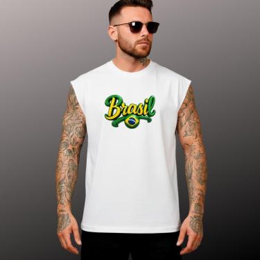 Imagem de Regata Masculina Oversized Brasil Algodão Caimento Largo e Moderno-Masculino