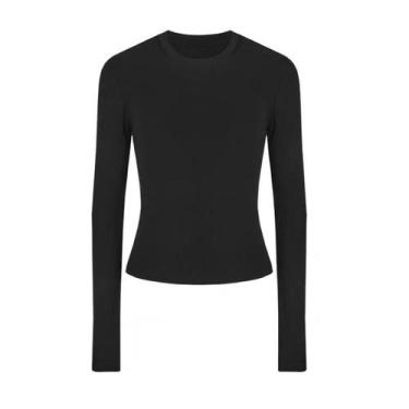 Imagem de Camiseta Feminina Básica Manga Longa Slim Fit - Elástica e Casual, BR-