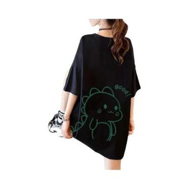Imagem de Camiseta Branca Casual De Algodão Puro Com Manga Curta Larga E Oversiz