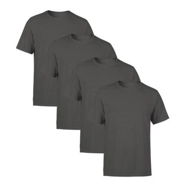 Imagem de Kit 4 Camisetas Masculina Lisa Premium 100% Algodão-Masculino