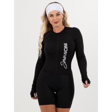 Imagem de Macaquinho De Ciclismo Feminino - Forro GEL - Manga Longa Impulse Abso