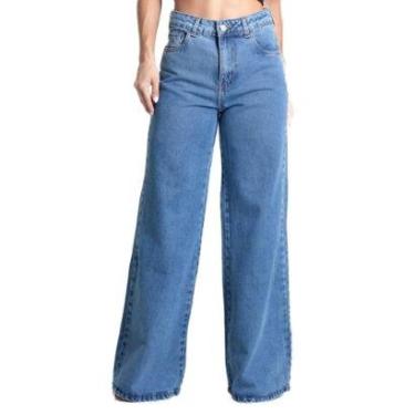 Imagem de Calça Jeans Sawary Wide Leg - 282069 - Azul médio 42-Feminino