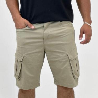 Imagem de Bermuda Broken Rules Cargo em Sarja Masculina, 38, Caqui