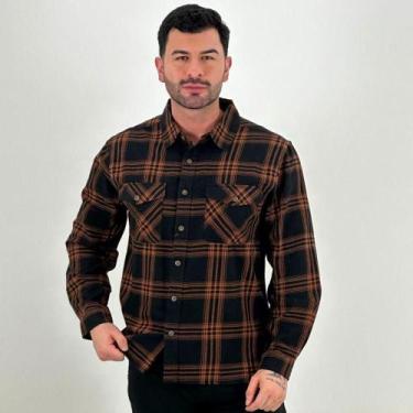 Imagem de Camisa Hering Xadrez Flanela Masculina, M, Telha