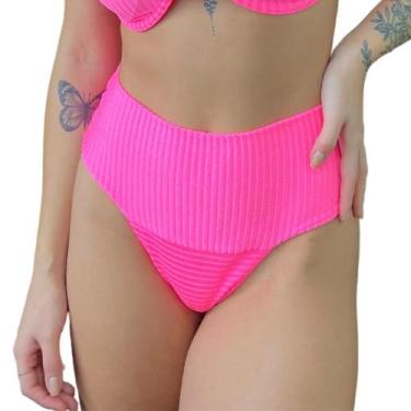 Imagem de Calcinha Avulsa Hot Pants Faixa Canelado Mônaco Rosa - Califórnia Bras