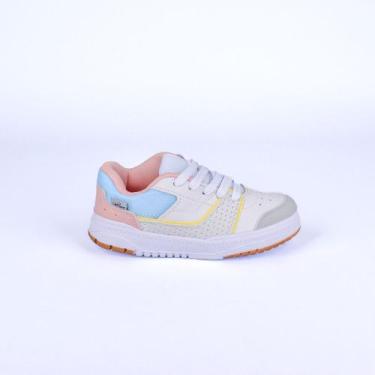 Imagem de Tênis Infantil Menina Kidy K360 Estilo Streetwear Branco Estiloso Flex
