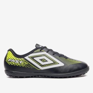 Imagem de Chuteira Society Umbro Fast II Unissex, Preto, Branco, 43