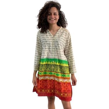 Imagem de Saida De Praia Bata Tunica Indiana Bata Feminina Estampada Floral  Vis