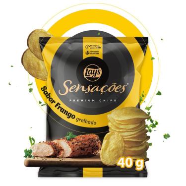 Imagem de Batata Frita Sensações Frango Grelhado Elma Chips 40g Sem Glúten