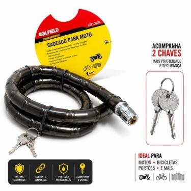 Imagem de Tranca Cadeado Articulado Grosso Para Moto Bike E Estepe - Golfield