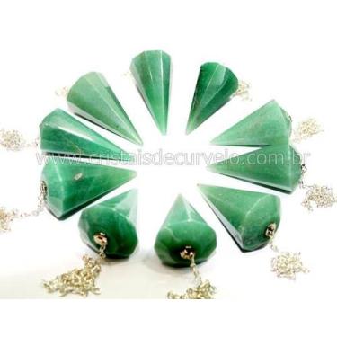 Imagem de Pacote com 50 Pêndulos Facetados de Quartzo Verde Natural - Atacado - 