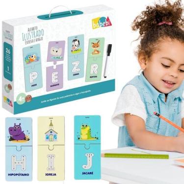 Imagem de Alfabeto Ilustrado Escreva e Apague Brinquedo Educativo - Babebi