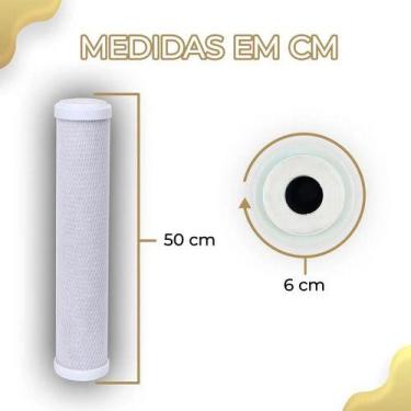 Imagem de Kit 3 Filtro Carcaça 20  3 Refil Pp Liso 3 Carbon Block Azul - Royal B