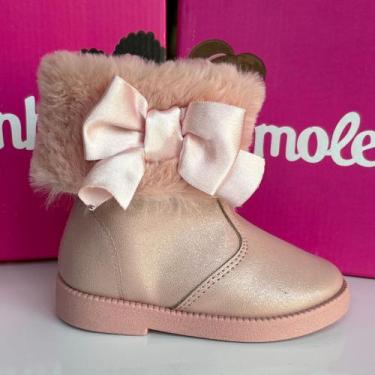 Imagem de Bota Infantil Menina Bebê Molekinha Glitter Pelúcia Laço 2184.106.3122