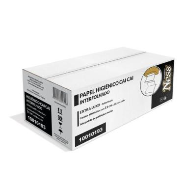 Imagem de Papel Higiênico Interfolhado Ness 100 Celulose Folha Dupla Caixa 6000 