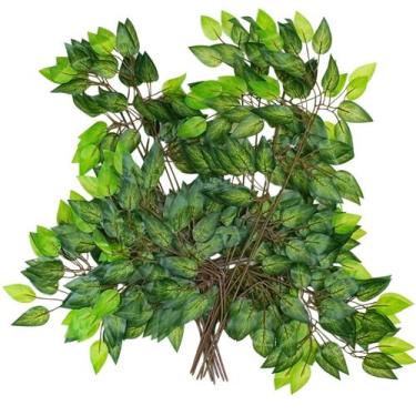Imagem de Kit 12 Plantas Galhos Flor de Fícus Artificiais de Plástico Para Decor