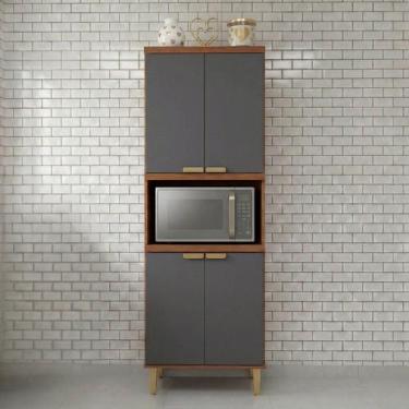 Imagem de Torre Quente 4 Portas Nicho para Forno ou Microondas 70 cm Elena Bege/