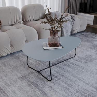 Imagem de Mesa de Centro Trude Organica 35cm x 90cm x 60cm Cinza - Previlege