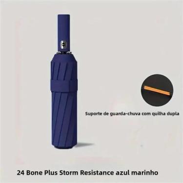 Imagem de Guarda-chuva Automático Preto De 12 Varetas, Resistente a Raios UV, Es