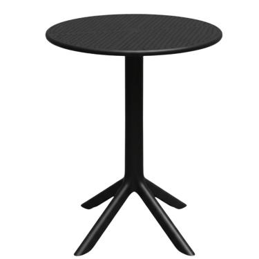 Imagem de Mesa para Jardim Simpla 2 em 1 Redonda Tampo em Plástico Estrutura em Polietileno Resistente à Umidade Preto