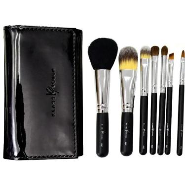 Imagem de Kit de Pincéis Pocket Classic com 7un Tamanho Mini Portátil com Bolsa em Vinil Preto Klass Vough