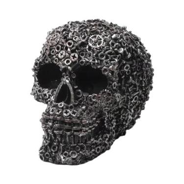 Imagem de Estátua De Resina Estilo Mecânico De Caveira, Decoração De Halloween, 